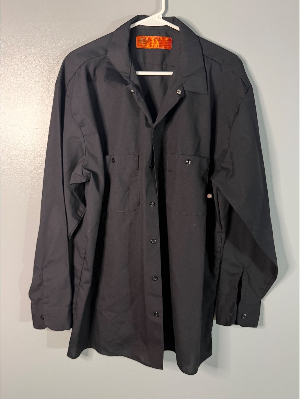 Dickies Men's Long Sleeve Black Button-Up Work Shirt XL